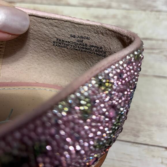 Betsey Johnson Aron Floral Multi Loafers Size 9 Pink Sparkle Bling - Picture 5 of 8